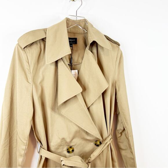 NWT Bardot The Classic Belted Trench Coat 10 Tan - Picture 4 of 8
